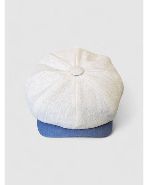 Mister Miller - Master Hatter White Albert's Sails Bakerboy Hat for men