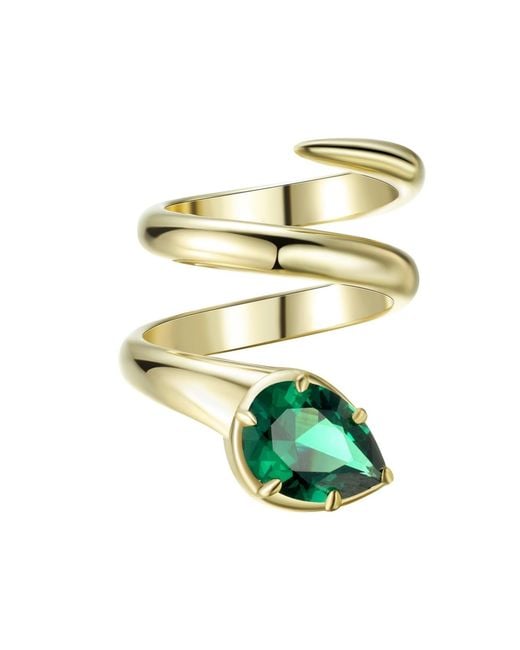 Onewildone Green When You Know You Know & Emerald Twisted Snake Pinky Ring