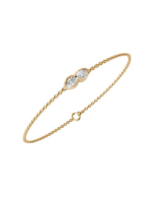 Aya Fine Jewelry Metallic Pear Two Stone Lab Diamond Chain Bracelet