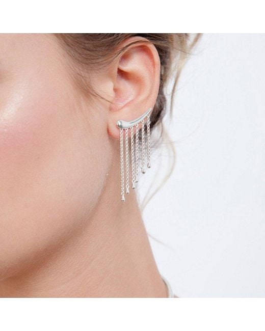 Lucy Quartermaine White Waterfall Climber Earrings