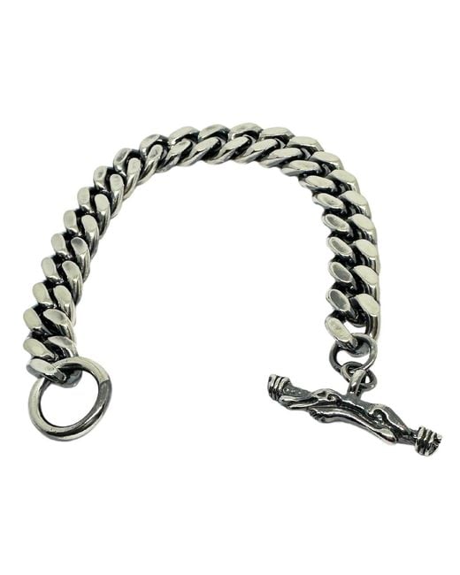 Tg-Jewellery by Tamara Gervasio Black Celtic Crocodile Curb Chain Bracelet – Solid Sterling for men