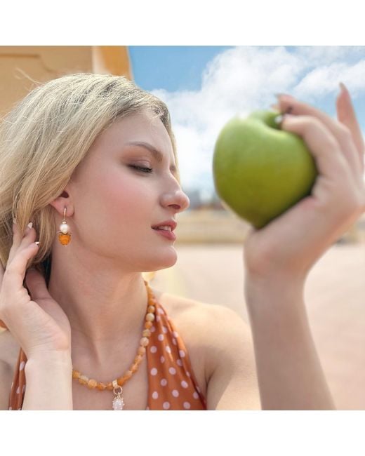 Farra White Pearls With Raspberry Clip-On Earrings