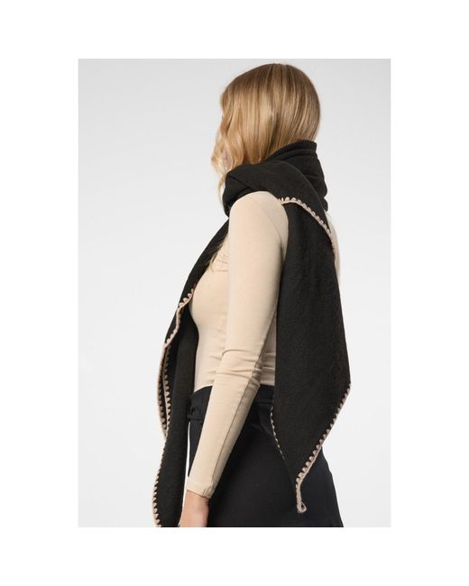Saachi Black Knitted Triangle Shawl Wrap