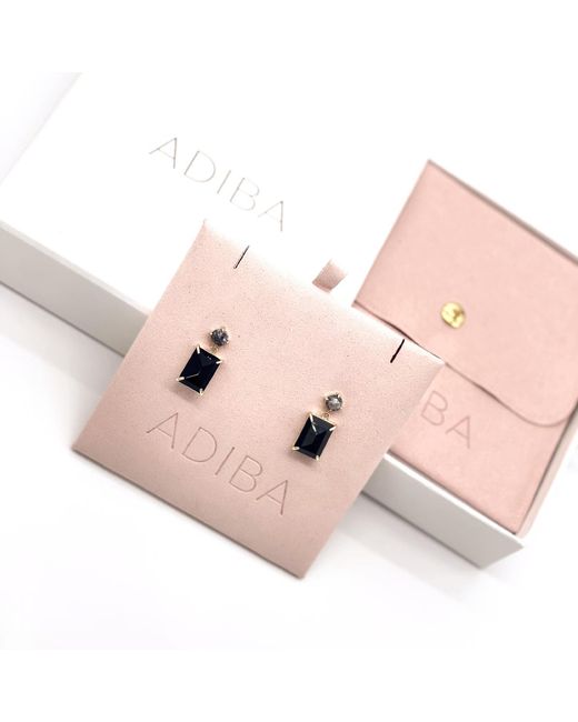 ADIBA Black Labradorite Jet Gemstone Earring