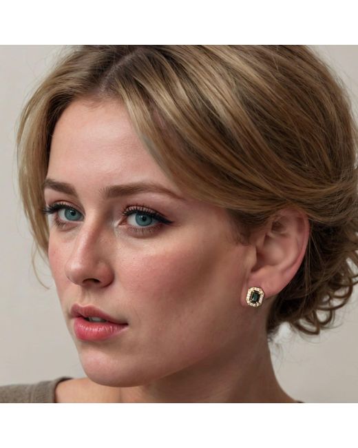 Latelita London Green Whistledown Gemstone Stud Earrings Emerald