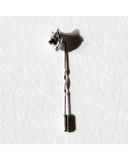 Lee Renee Metallic Wolf Tie Pin/Twist Tie Pin – for men