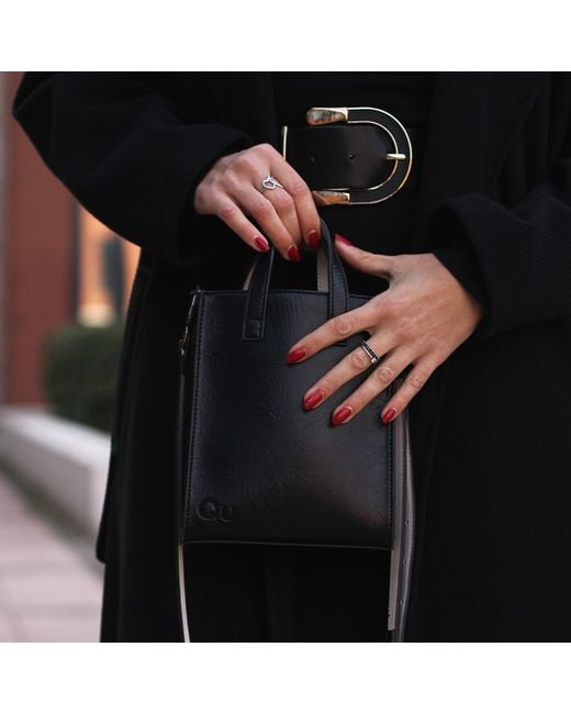 Qu Black Glam Mini Tote Bag