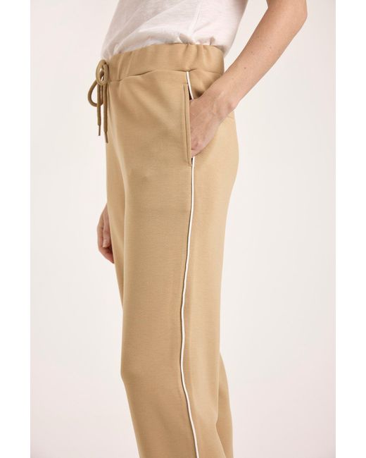 Brodie Cashmere Natural Piping Detail Cuffed Jogger