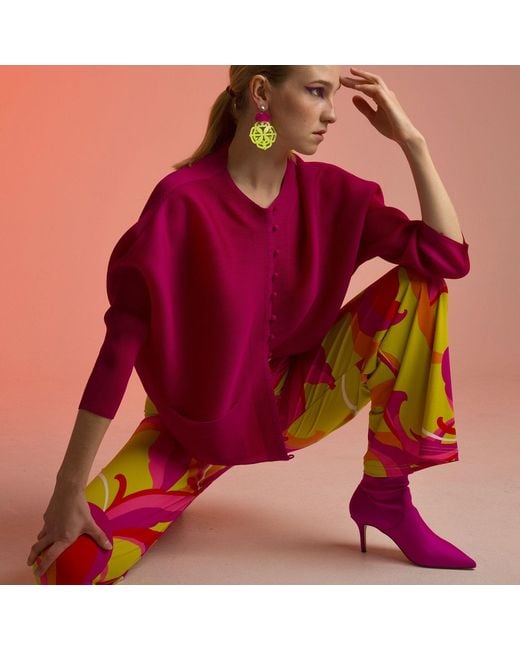 Beatrice von Tresckow Pink Tutti Frutti Wide Stretch Flare Trousers