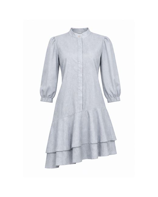 ROSERRY Linen Shirt Dress in Blue | Lyst UK
