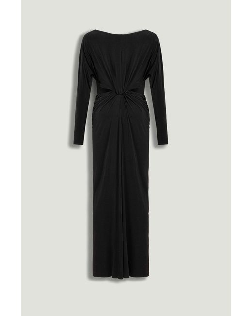 Nocturne Black One-Shoulder Cut-Out Maxi Dress