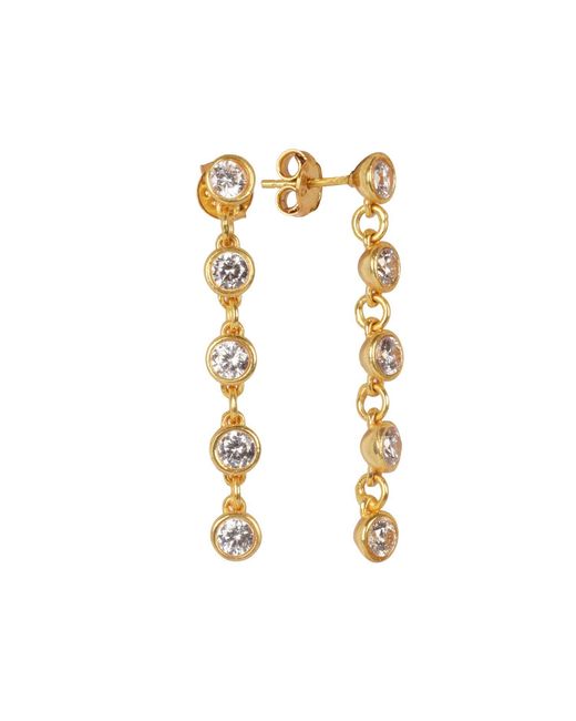 Lila Rasa Metallic Crystal Tennis Earrings