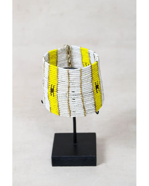 Botanical Boys Black Beaded Maasai Cuff Bracelet