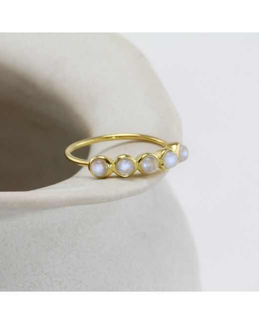 Isla Silver Metallic Harmonic Dainty Moonstone Ring