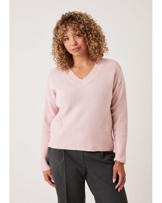 Loop Cashmere Pink V Neck Lofty Sweatshirt