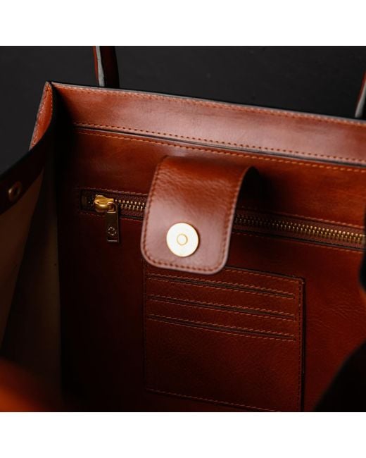 Time Resistance Red Leather Handbag Tote Bag For