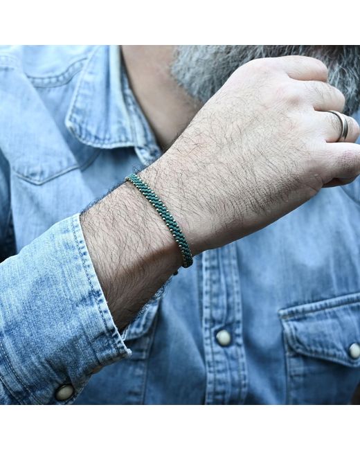 Harbour Uk Blue Urban Bronze Rope Bracelet for men