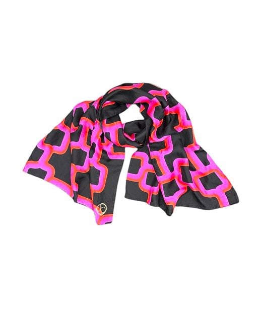Julia Clancey Pink Link Silk Scarf