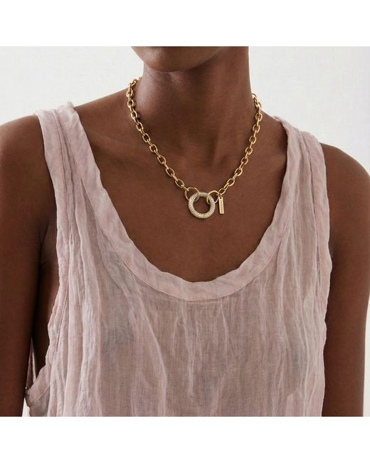 Jaredjamin Metallic Circular Pavé Clicker Clasp
