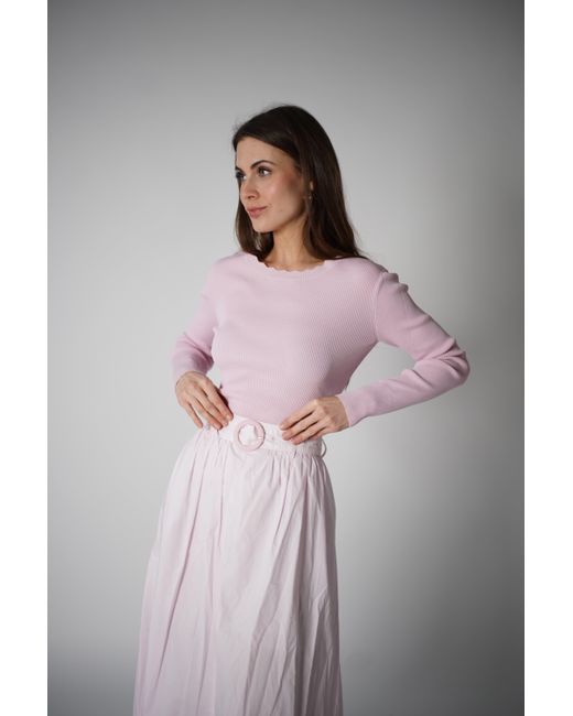 Lou&Up (Formerly Loup Clothing) Pink Scalloped Knit Top