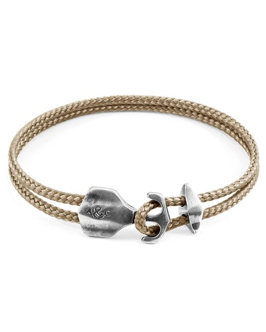 Anchor and Crew Metallic Sand Delta Anchor & Rope Bracelet for men