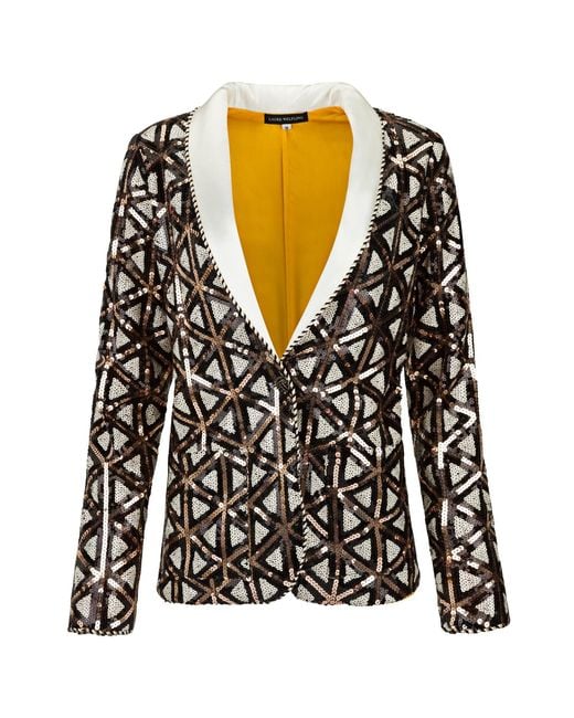 Boutique Kaotique Black Triangle Sequin Blazer