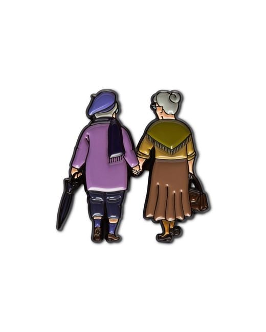 Make Heads Turn Multicolor Enamel Pin Side By Side Grandmas