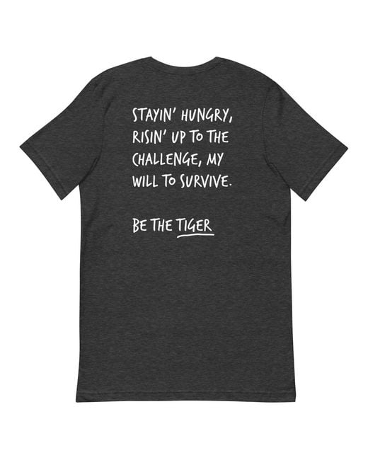 Anchor and Crew Black Heather Think Ocean Tiger Aspirations Cotton Embroidered T-Shirt