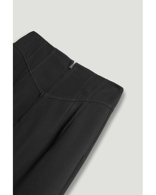 Nocturne Black High-Waist Wide-Leg Pants