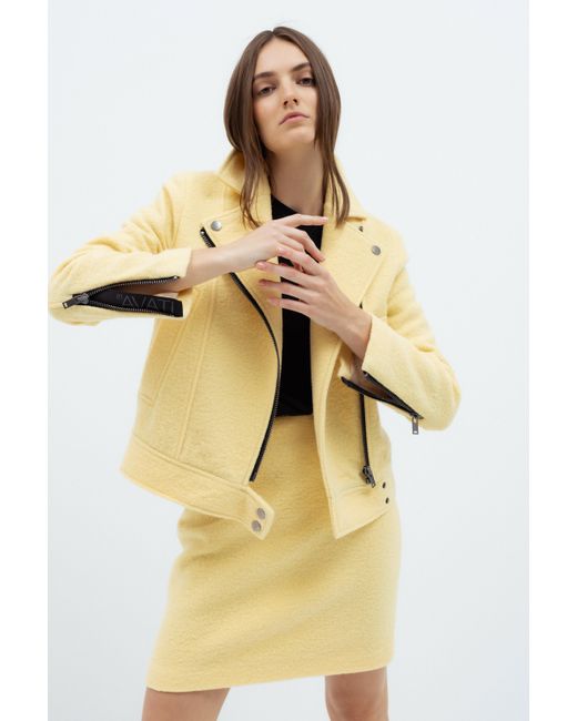 InAvati Natural Biker Style Jacket With Zipper Details