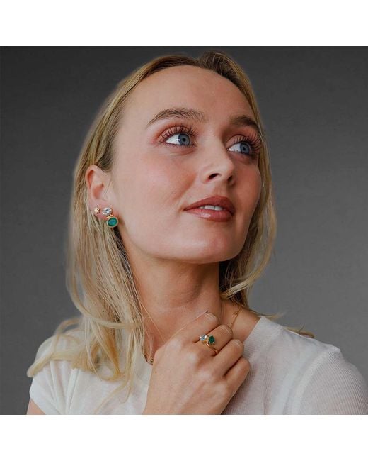 Moon London Multicolor Topaz & Onyx Combo Vermeil Earrings