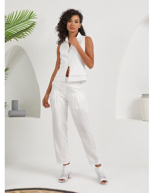 Lumina Eligma White Construct Vest Suit Ensemble