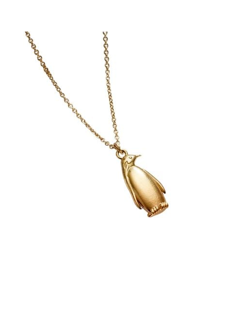 Posh Totty Designs Metallic Yellow Gold Plated Soulmate Penguin Charm Necklace