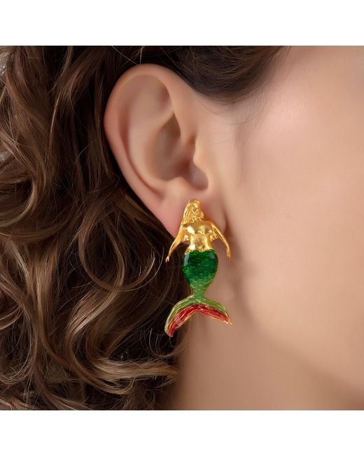 Milou Jewelry Green Mermaid Earrings