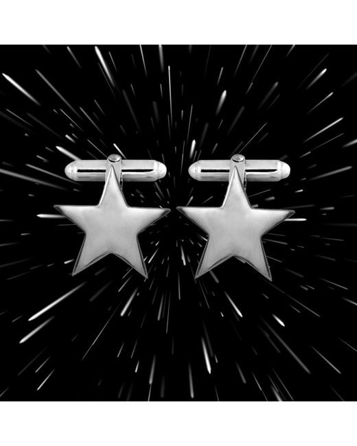 Edge Only Metallic Star Cufflinks Sterling for men