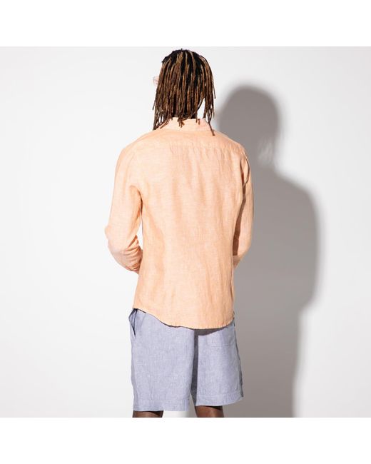 Maison Tangerine Pink Apricot Linen Shirt For for men