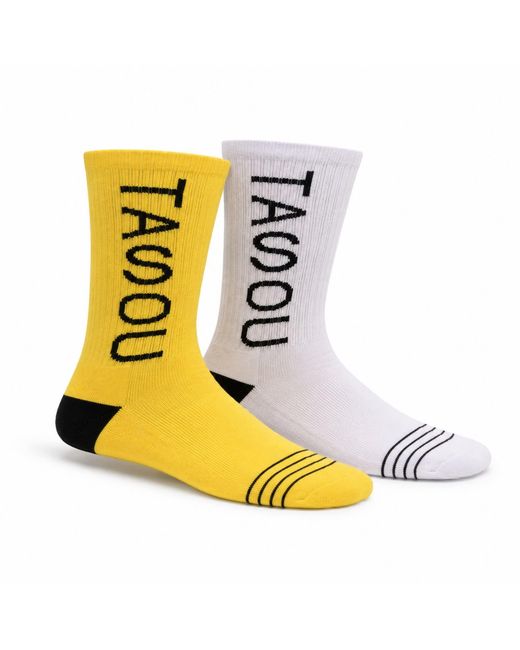 Chuks Collins Yellow Art Self Socks for men