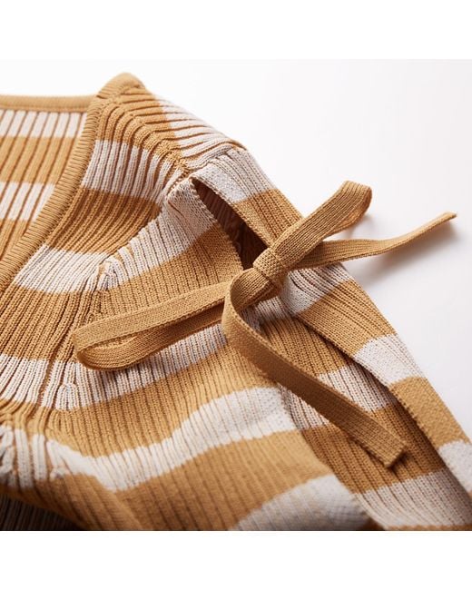 Fully Fashioning Brown Neutrals Alexandra Lacing Knit Dress