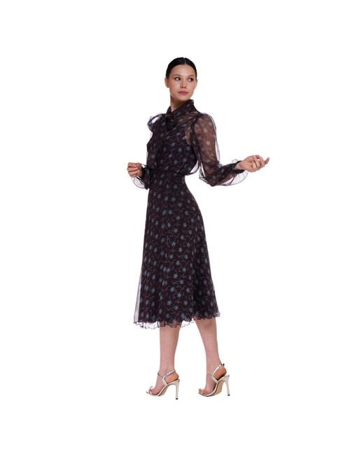 Sofia Tsereteli Brown Chocolate Patterned Silk Shirt
