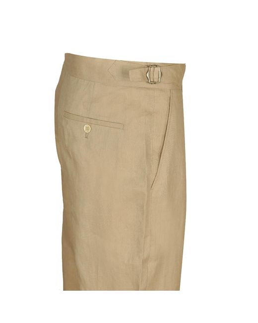 DAVID WEJ Natural Neutrals Hugo Linen Trouser With Side Adjuster for men