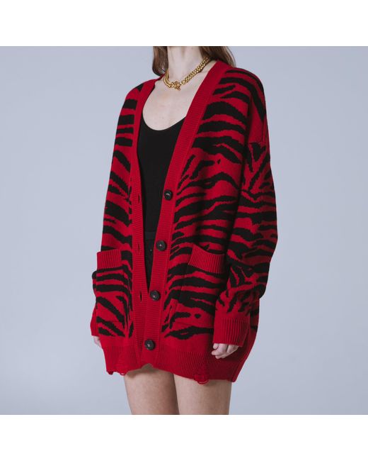 SVETA Milano Red Georgia Merino Wool Cardigan