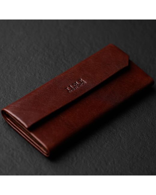 Time Resistance Brown Foldable Leather Glasses Case for men