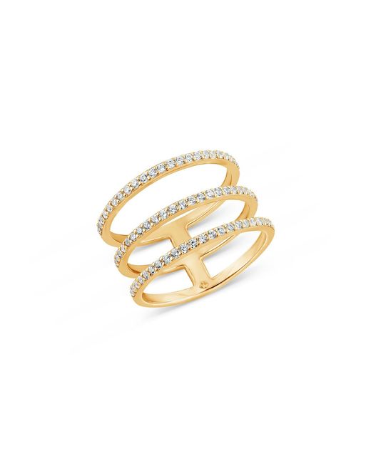 SALLY SKOUFIS Metallic Unity Ring With Made Diamonds