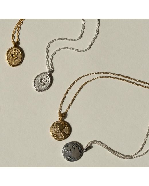 Dower & Hall Metallic Snake Talisman Necklace In Vermeil