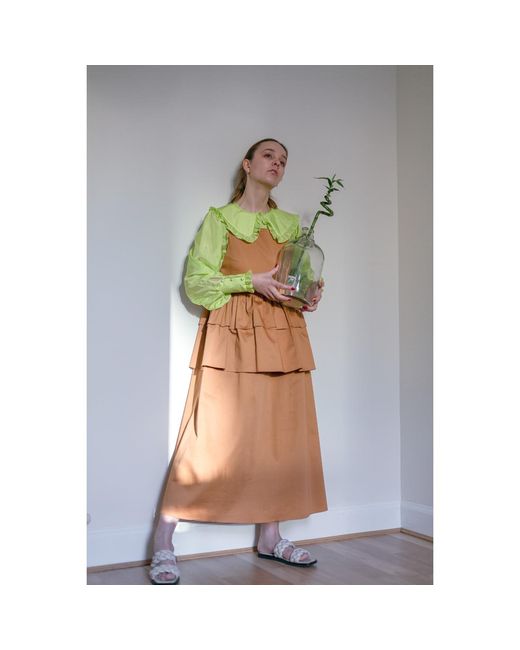 KAROLINA OZOLINSIUTE Brown Bonnie Light Cotton Maxi Dress