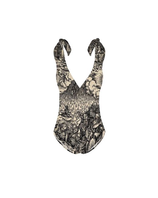 Aloha From Deer Brown Durer Series Fifth Seal One Piece Swimsuit