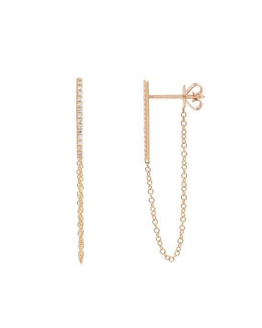 KAMARIA White Diamond Bar Chain Earring Studs