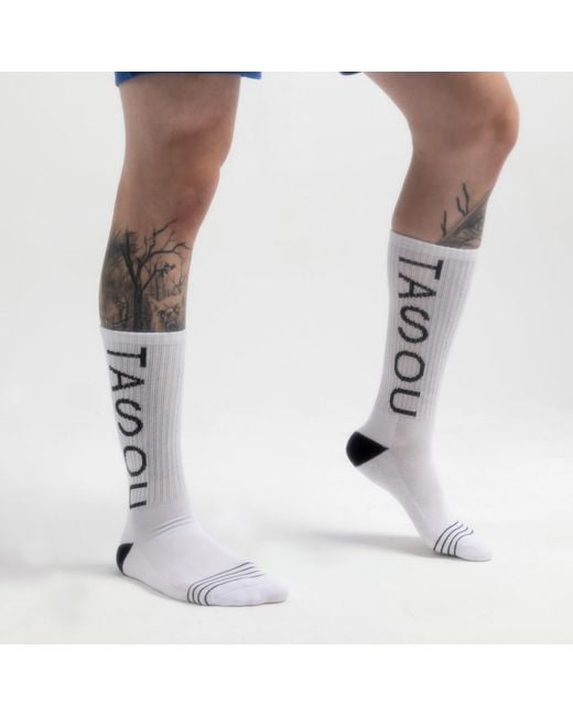Chuks Collins White Art Self Socks for men
