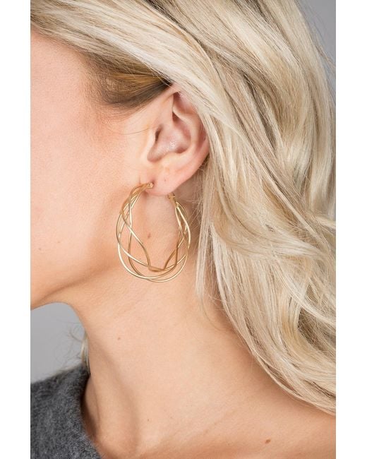 Saachi White Multi Surface Hoop Earring