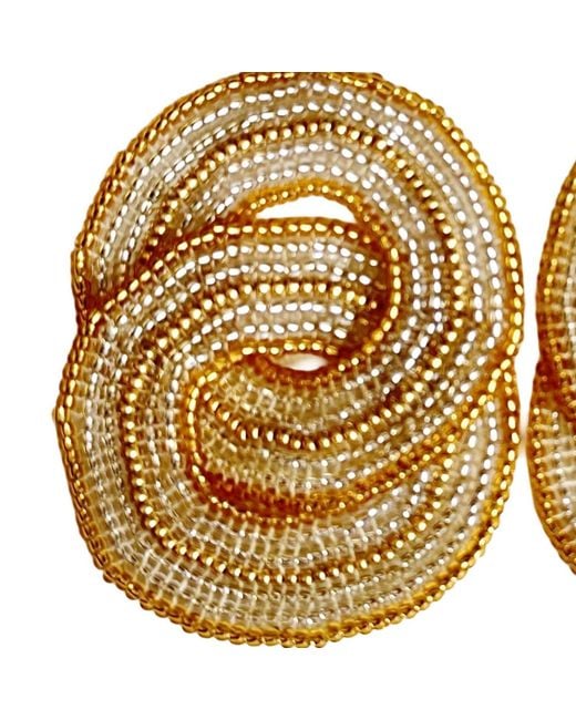 Iliana Arrazola Metallic Crisscrossed Circle Earrings